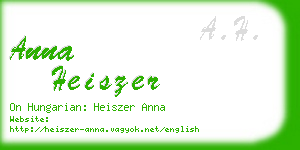 anna heiszer business card